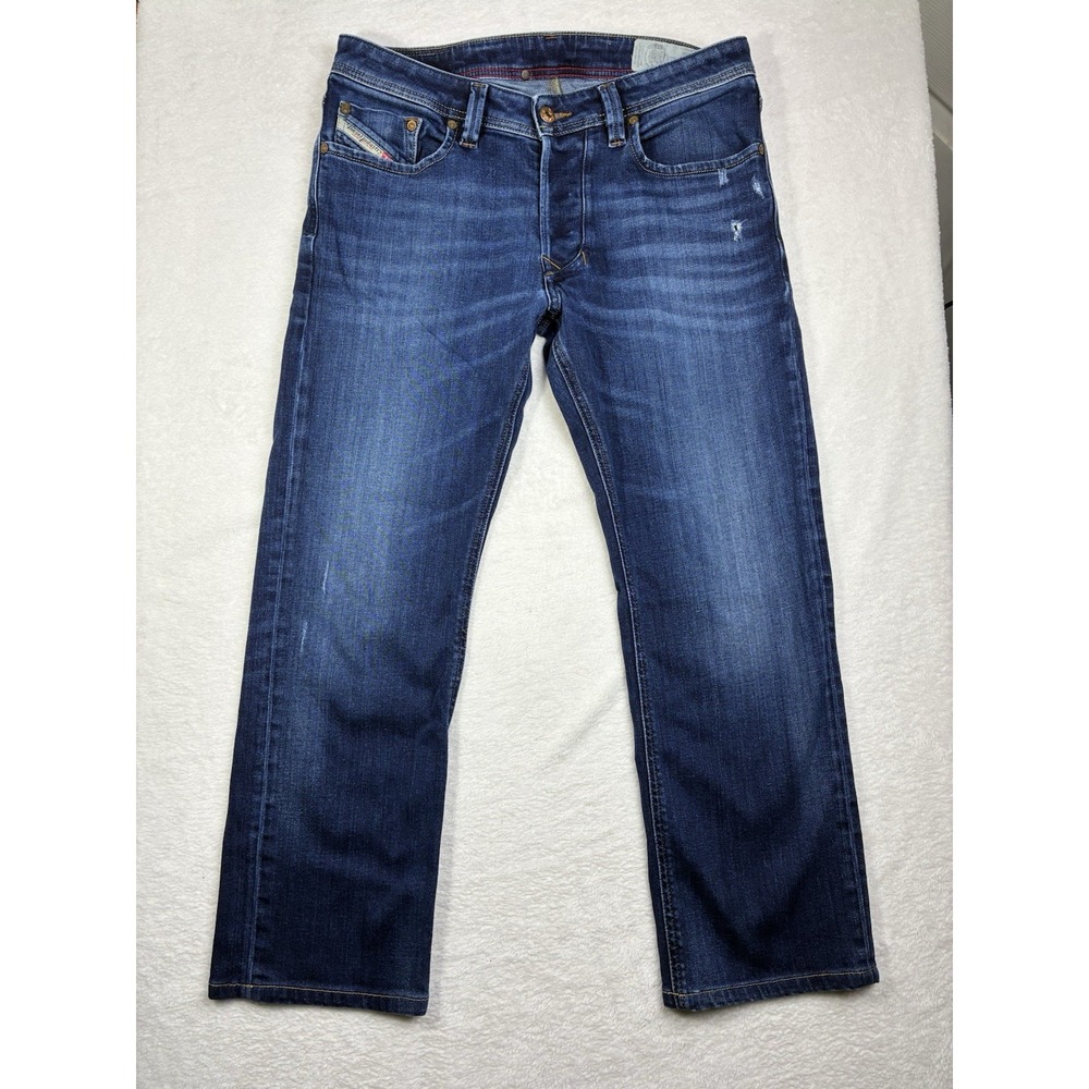 Diesel Larkee Regular Straight Jeans Men's 32x30 Blue Tapered Button Fly Italy